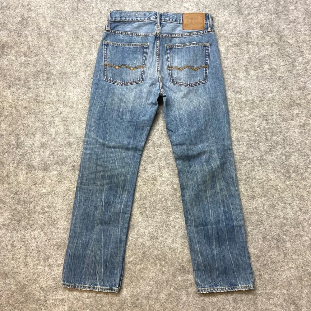 Vintage American Eagle Original Straight‎ Jeans Mens 28x30 Blue Distressed Denim